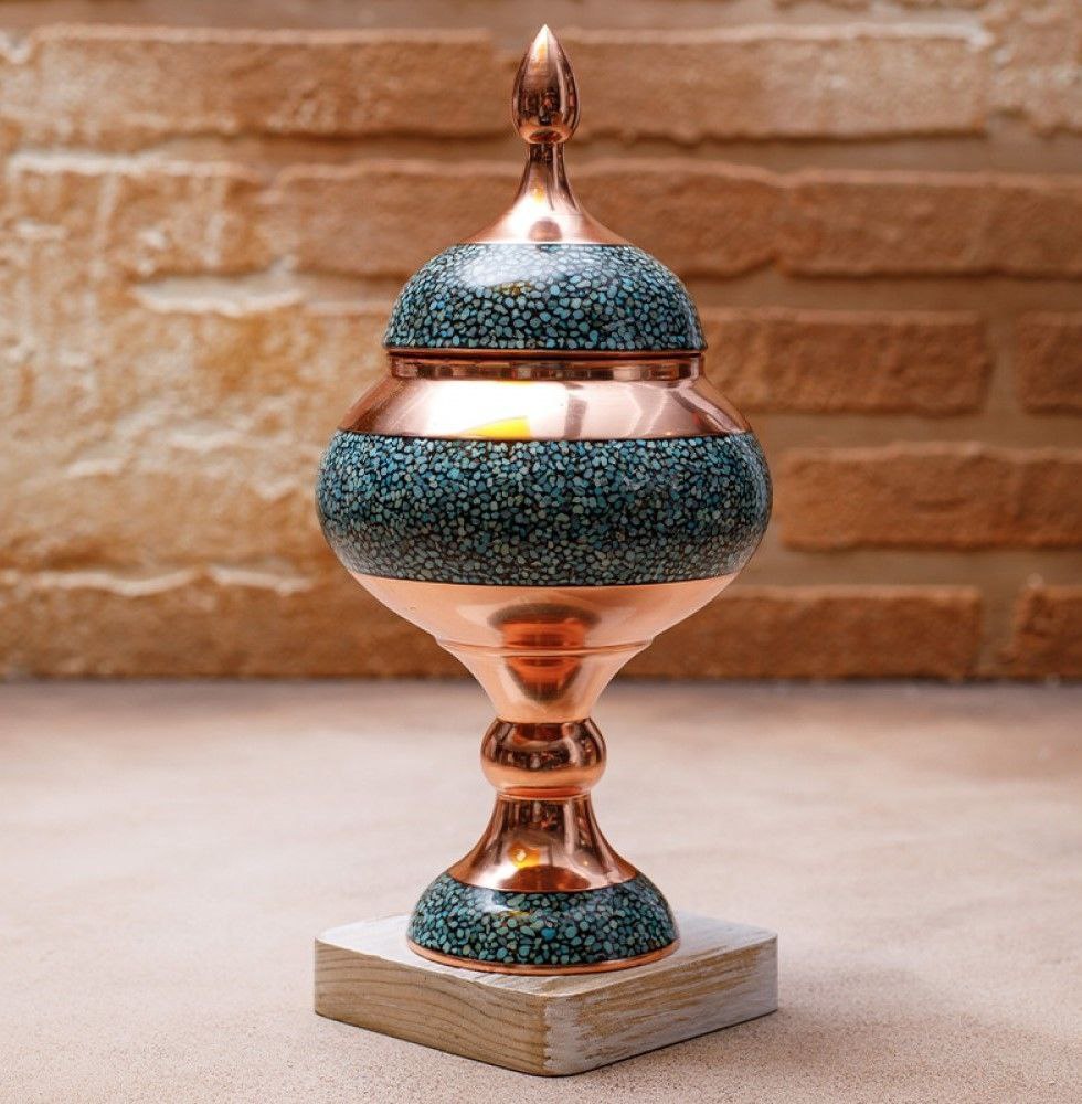 Copper- turquoise chocolate bowl